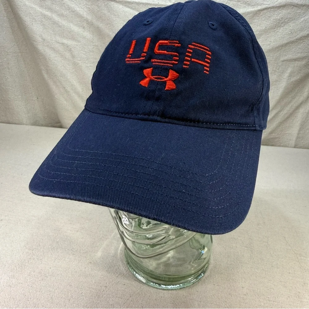 Under Armour Dark Blue Cap with Red USA Logo - Picture 2 of 10